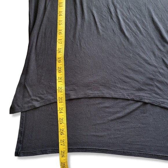 Joah Brown Black Long Sleeve Soft Stretchy Jersey Knit High Low Tee Size M/L - Picture 4 of 9